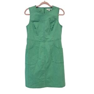 Boden sz 4 green cotton sleeveless‎ knee length dress cottage core minimalist J